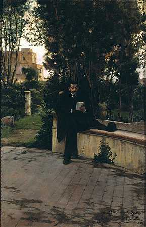 圣地亚哥·鲁西尼奥的《花园中的Senyor Quer》