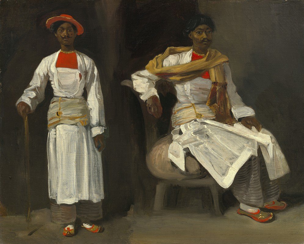 “Eugène Delacroix对一位来自加尔各答的印度人的两项研究