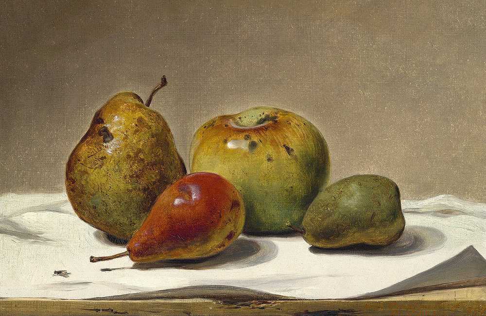 戴维·约翰逊的《三个梨和一个苹果》