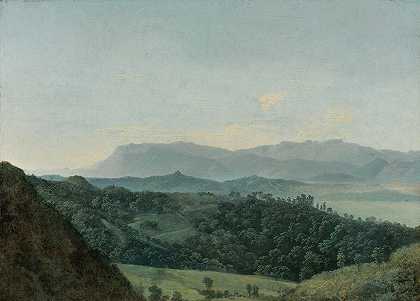 让-约瑟夫·泽维尔·比道尔的《广阔的山地风景》