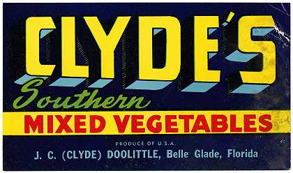 “克莱德南方混合蔬菜标签”