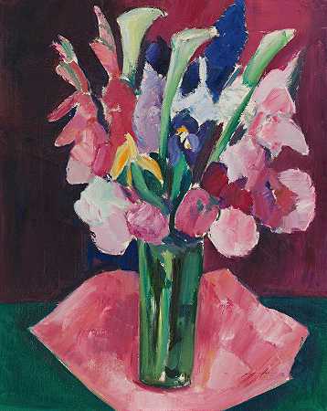 Marsden Hartley的《花瓶里的花》