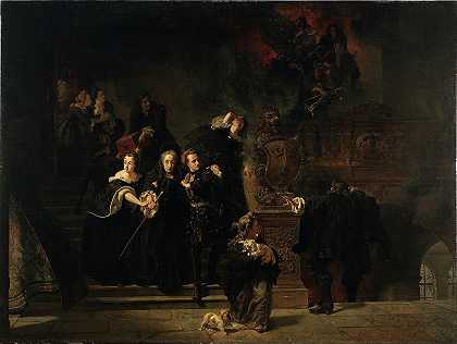 《斯德哥尔摩皇宫大火》，1697年5月7日，约翰·弗雷德里克·霍克特著