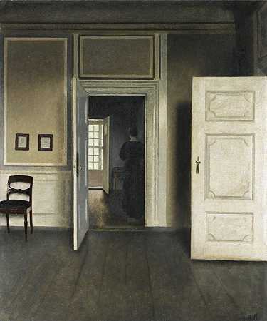 “室内。Strandgade 30”，作者：Vilhelm Hammershøi
