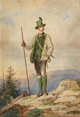 “奥地利皇帝弗朗西斯·约瑟夫一世穿着狩猎服”