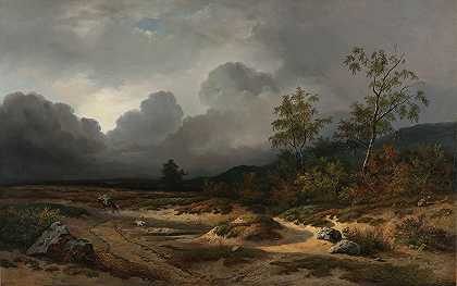 威廉·罗洛夫（Willem Roelofs）的《雷雨酿造的风景》