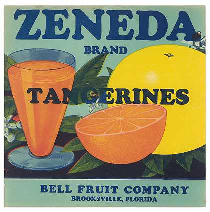 “Zeneda品牌橘子标签”