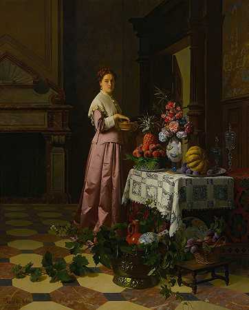 大卫·埃米尔·约瑟夫·德·诺特的《水果与鲜花的室内》