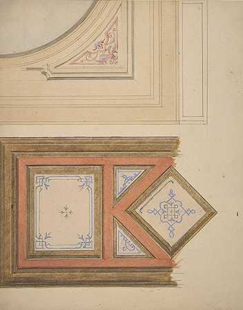 Jules Edmond Charles Lachaise的天花板和彩绘面板设计