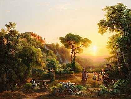 “Tivoli的风景，Károly Markó的葡萄收获场景”