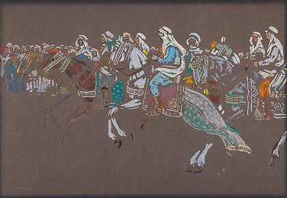 瓦西里·康定斯基的《阿拉伯骑兵》
