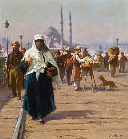《君士坦丁堡加拉塔桥上》，福斯托·佐纳罗著