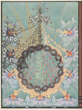 Carlos Schwabe的《圣皮埃尔圣母耶稣基督塞隆》封面和封底设计