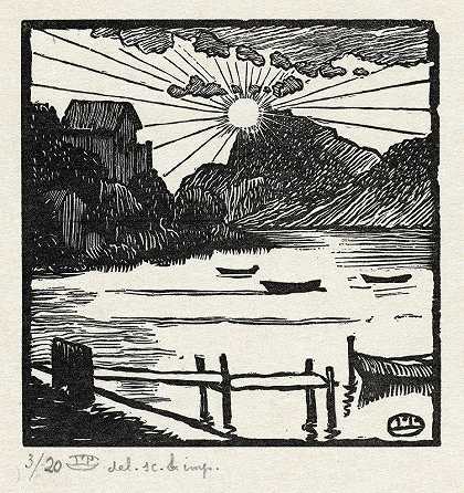 卢西安·皮萨罗的《湖面日出》