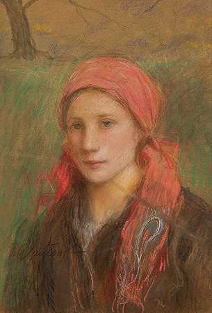 特奥多尔·阿克森托维奇的《农村女孩的肖像》