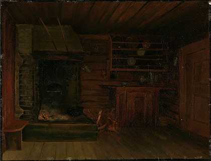 古斯塔夫·温策尔的《带壁炉的厨房》
