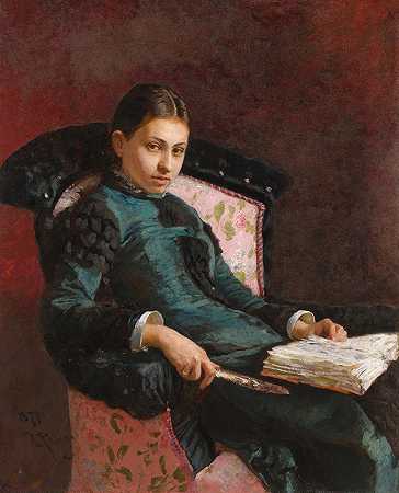 伊利亚·埃菲莫维奇·列宾的《艺术家妻子维拉·列宾肖像》