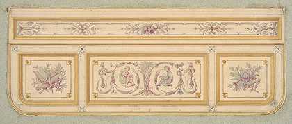 朱尔斯·爱德蒙德·查尔斯·拉查伊斯为艺术设计了一个带有两个putti和符号的天花板