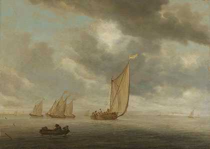《在内陆水域上航行的船只》（Salomon van Ruysdael）