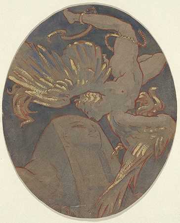 “Viterbo，埃利胡·维德（Elihu Vedder）在波士顿美术博物馆的朗德尔·萨金特天花板复制品