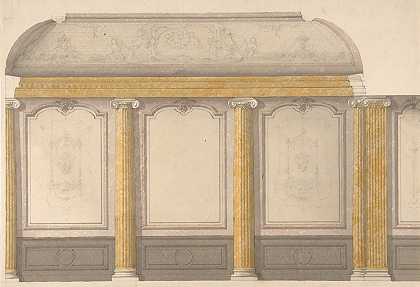 朱尔斯·爱德蒙德·查尔斯·拉查伊斯（Jules Edmond Charles Lachaise）设计的带有布蒂和花环的墙板