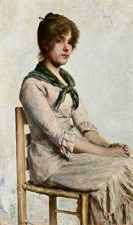查尔斯·弗雷德里克·乌尔里希的《年轻女人的肖像》