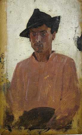 亨利·斯科特·图克的《戴帽子的意大利男人》