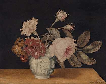 亚历山大·马歇尔的《Delft罐子里的花》