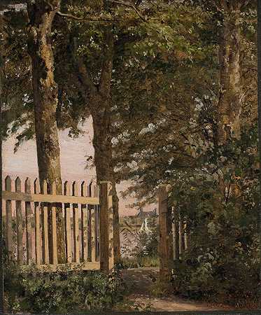 克里斯滕·科布克（Christen Købke）的《布列格达门艺术家之家的花园大门》