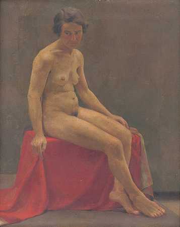 Ladislav Treskoň的《坐着的裸体》