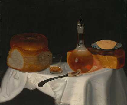 乔治·史密斯的《面包、黄油和奶酪的静物》