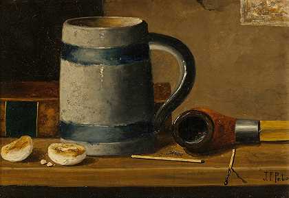 约翰·弗雷德里克·佩托的《杯子和烟斗的静物》