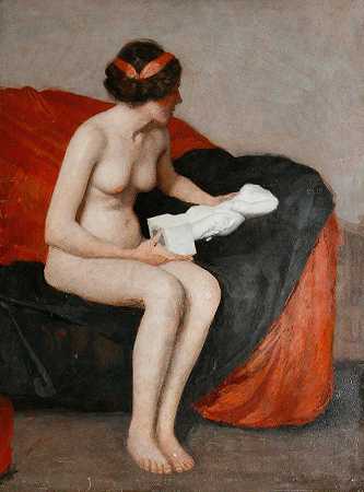 威廉·麦格雷戈·帕克斯顿的《雕塑坐姿裸体》