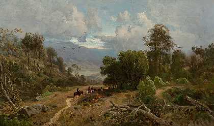 威廉·基思（William Keith）在加利福尼亚州索诺马的俄罗斯河谷的场景