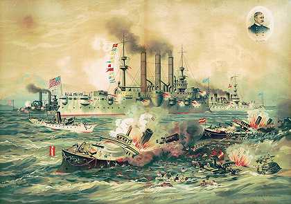 “无名氏于1898年7月3日在斯坦蒂戈·德·库达摧毁了塞维拉海军上将的舰队”