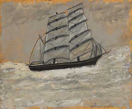 阿尔弗雷德·沃利斯的《风浪中的帆船》