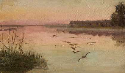 Jozef Chelmonski的《黄昏之湖》