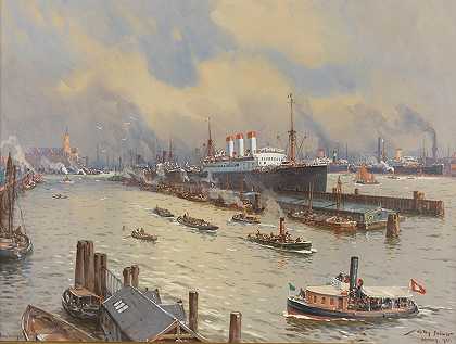 Willy Stöwer的《汉堡港与波罗尼奥角》和《凯尔维德斯皮茨》