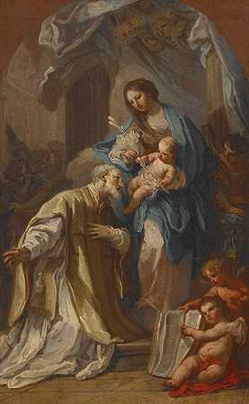 塞巴斯蒂亚诺·康卡的《圣母玛利亚出现在圣菲利普·内里面前》