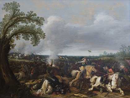 “1632年11月16日，扬·阿塞利恩在吕岑战役中的瑞典国王古斯塔夫二世阿道夫
