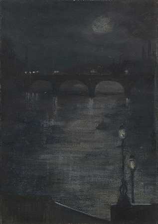 凯瑟琳·索菲·德雷尔的《泰晤士河的月光》，伦敦