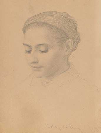 伊士曼·约翰逊的《年轻女人的头像》