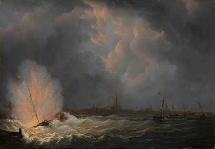 “1831年2月5日，扬·范·斯派克指挥的2号炮艇在安特卫普外海爆炸”