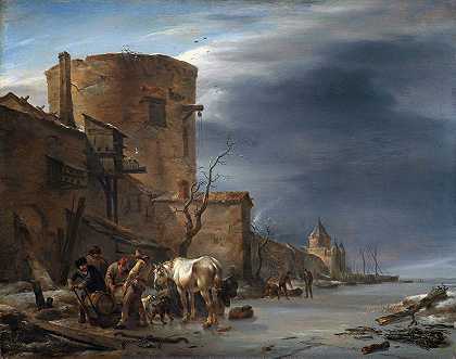 《哈勒姆的城墙在冬天》，作者：尼古拉斯·皮特斯