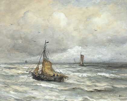 Hendrik Willem Mesdag的《海岸外》