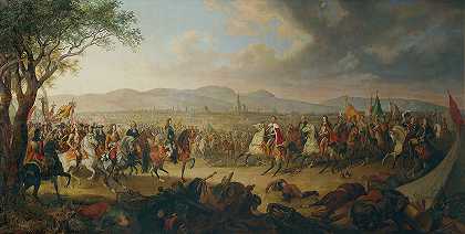 “皇帝利奥波德一世和国王扬·三世在维也纳前的索比斯基”