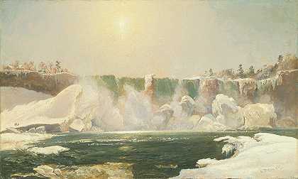 Jasper Francis Cropsey的《冬季尼亚加拉瀑布》