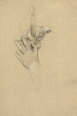 古斯塔夫·克里姆特（Gustav Klimt）的《剑柄周围的手研究》