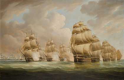托马斯·巴特斯沃思著《马六甲海峡附近的海军准将舞蹈和利诺瓦伯爵的行动》，1804年2月15日