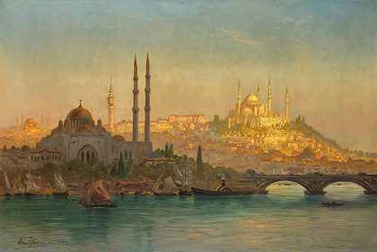 “伊斯坦布尔、瓦利德和苏莱曼尼耶清真寺”，欧内斯特·卡尔·尤根·科纳著